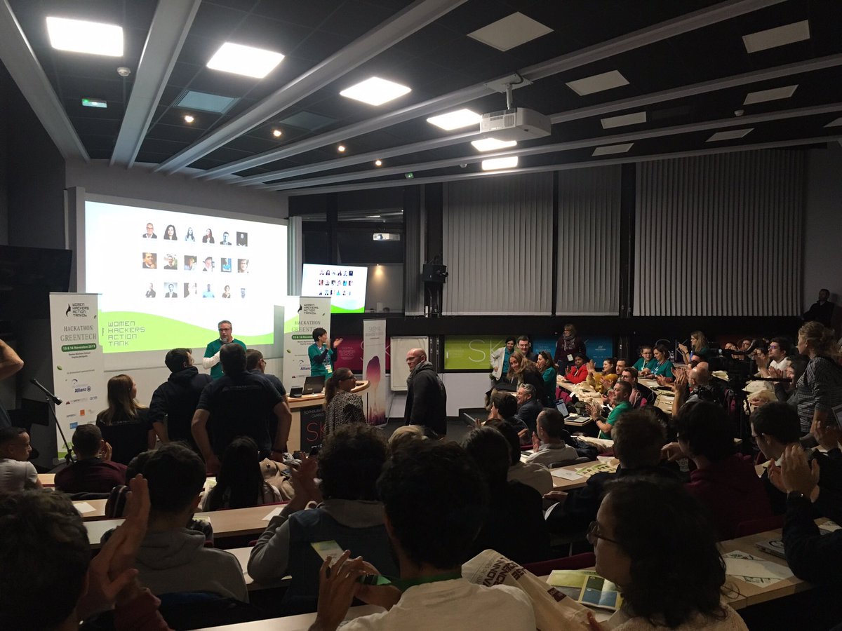 Merci encore à l'équipe de superwomen organisatrices <a href="/WhatHackers/">Women Hackers Action Tank 06 (WHAT06)</a> pour ce #HackGreen19 ! 24h non stop de créativité, de belles rencontres ; vous avez le don de donner du sens aux challenges et des racines aux rêves, aux grands comme à leurs enfants 😃