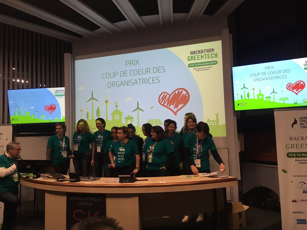 Alcire's tweet photo. Merci encore à l'équipe de superwomen organisatrices @WhatHackers pour ce #HackGreen19 ! 24h non stop de créativité, de belles rencontres ; vous avez le don de donner du sens aux challenges et des racines aux rêves, aux grands comme à leurs enfants 😃 https://t.co/MbPazRvk1q