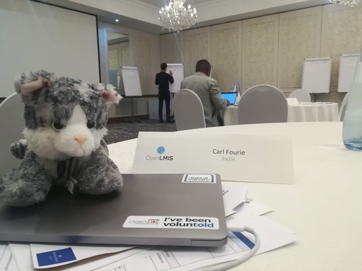 carlsbox's tweet photo. “Square" and myself at the @OpenLMIS community meeting talking about sustainability. Great to see #globalgoods looking at the tough questions. Excited to be part of the @DigitalSQR team driving these ideas forward! #digitalhealth https://t.co/BEw4VKi2gL