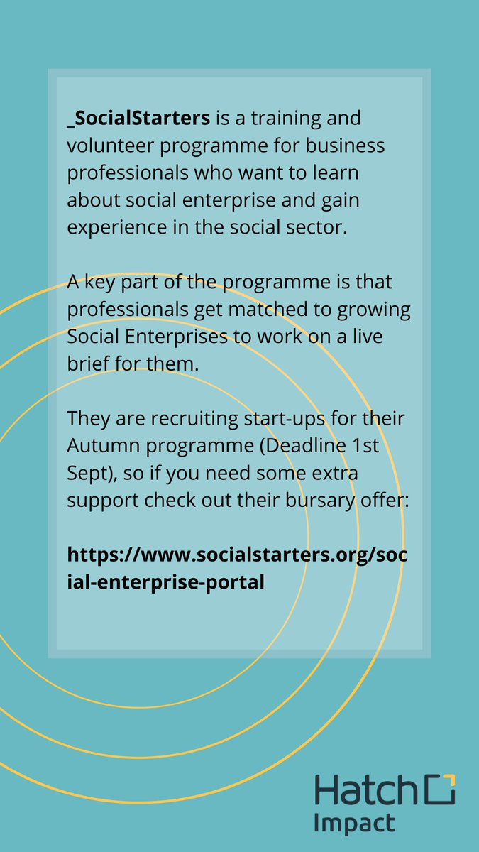 We are recruiting 15 #socent for our Impact Incubator in london. Turnover = +- £10K - £50K including grant income Registration closes: 15 January 2020 Programme starts: 5 February 2020 Length: 6 months Apply: impact.hatchenterprise.org #hatchimpact #GEW2019 🙌