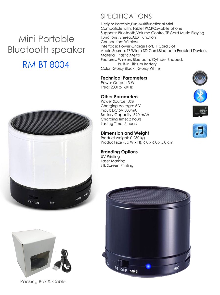 mini dc 5v 500ma stereo wireless usb bluetooth speaker