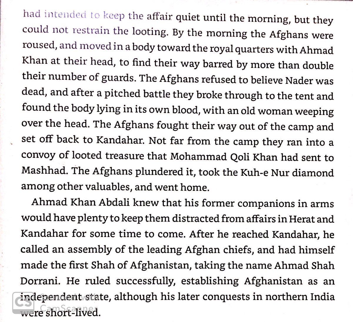 The early career of Ahmad Shah Durrani as a Persian soldier is mentioned in the book. No doubt he learned a lot from Nader & veterans of his wars.