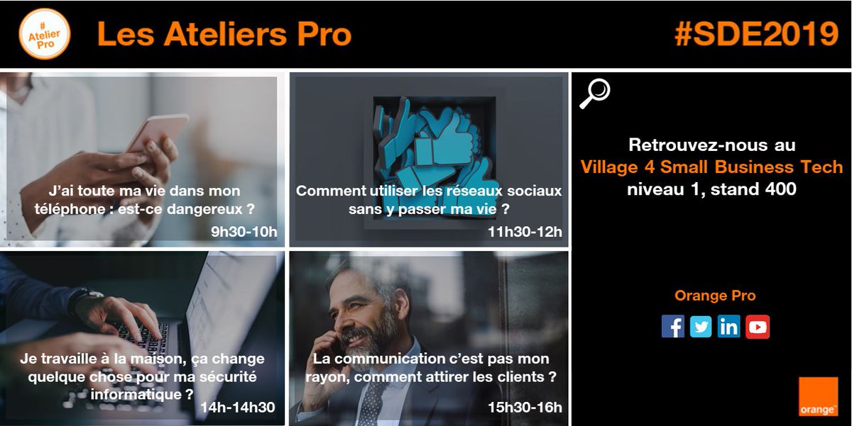 🚀
Orange accompagne les entrepreneurs ! 
Rendez-vous dès demain @SDEntrepreneurs de Nantes sur le stand 400 du village 4 pour suivre les #atelierspro !  

🔜
 inscription.salondesentrepreneurs.com/nantes/ 

#SDE2019