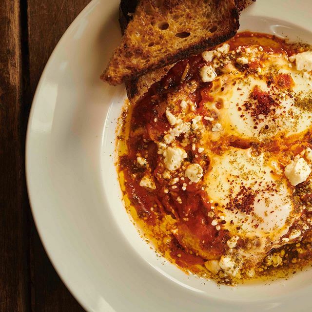 Mornings are made for shakshuka! Come visit us from 8am-3pm Tuesday through Sunday for comforting, seasonal dishes. Our menu is posted on our website + no reservations needed! #winslowstable #nowopen #brunchallday 📸 <a href="/gregrannells/">Greg Rannells</a>