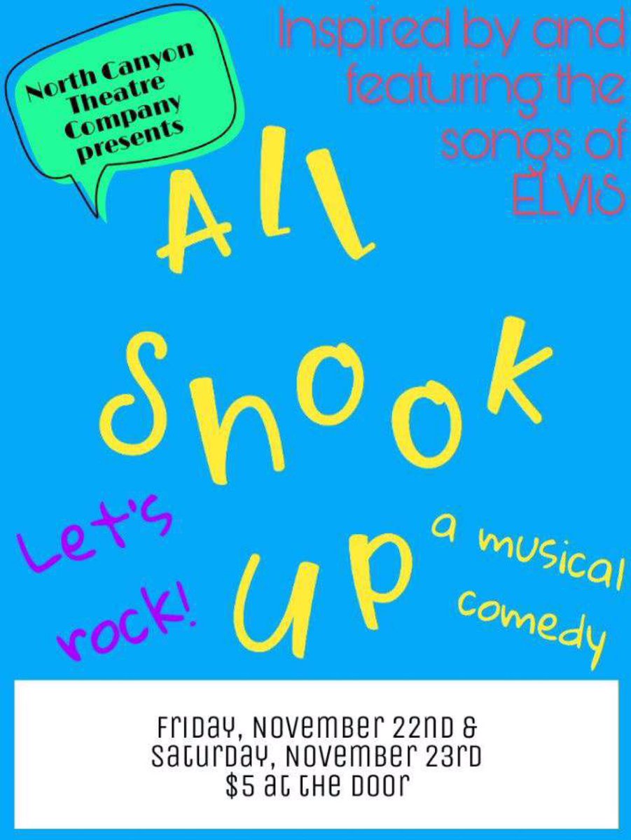 What’s up NC! Make sure to pop out THIS Friday AND Saturday to our NC Theater Company’s musical‼️ It’s only $5 at the door and it starts @ 7 💜🥳