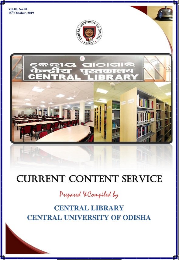 CUOLibrary's tweet photo. @CUOLibrary Current Content Service - Current Content of Print Journals (Vol.02, No.20) for the month of October 2019.
https://t.co/lBoe6uE9us https://t.co/hGmth7s6TI