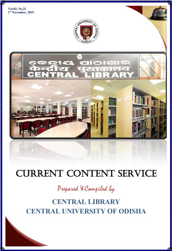 CUOLibrary's tweet photo. Current Content Service - Current Content of Print Journals (Vol.02, No.21) for the month of November 2019. https://t.co/z5IJtMbtWE