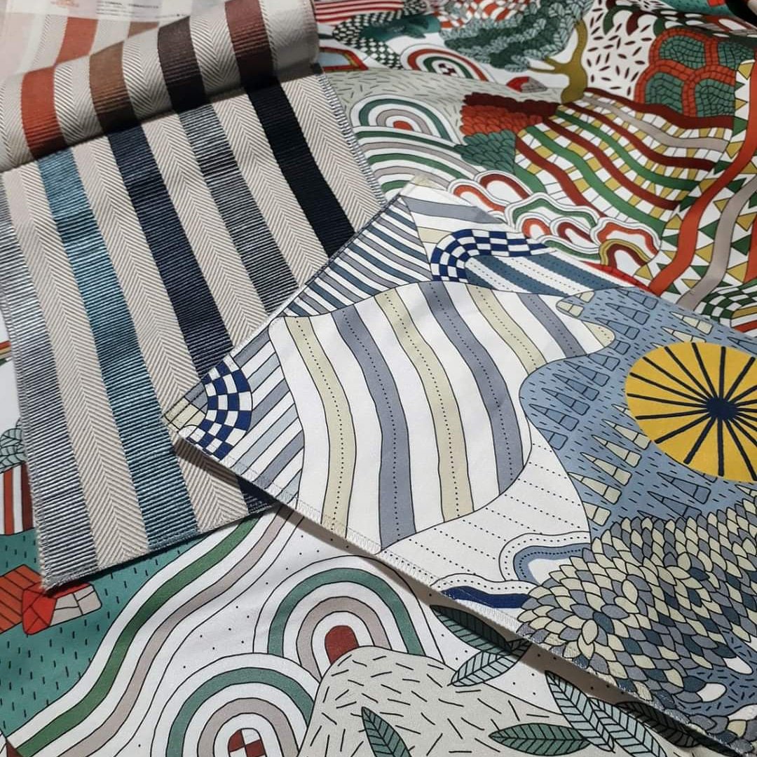 Previewing the luxe Hermes Textile Collection with colorful coordinates! 
#HERMESfabrics #DEDAR