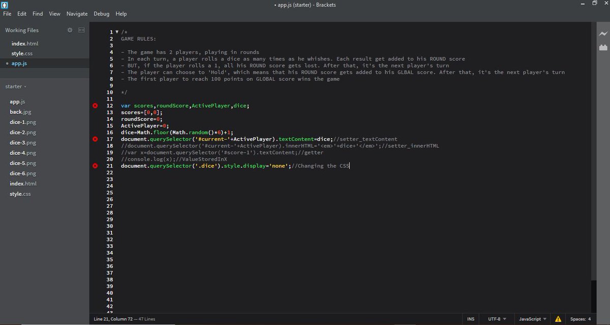 sankeerthreddy1's tweet image. Day 8: Learnt about DOM Manipulation while doing Pig game.Understood the usage of Text Content and innerHTML.
#100DaysOfCode #TextContent #innerHTML #DOMManipulation #Day8