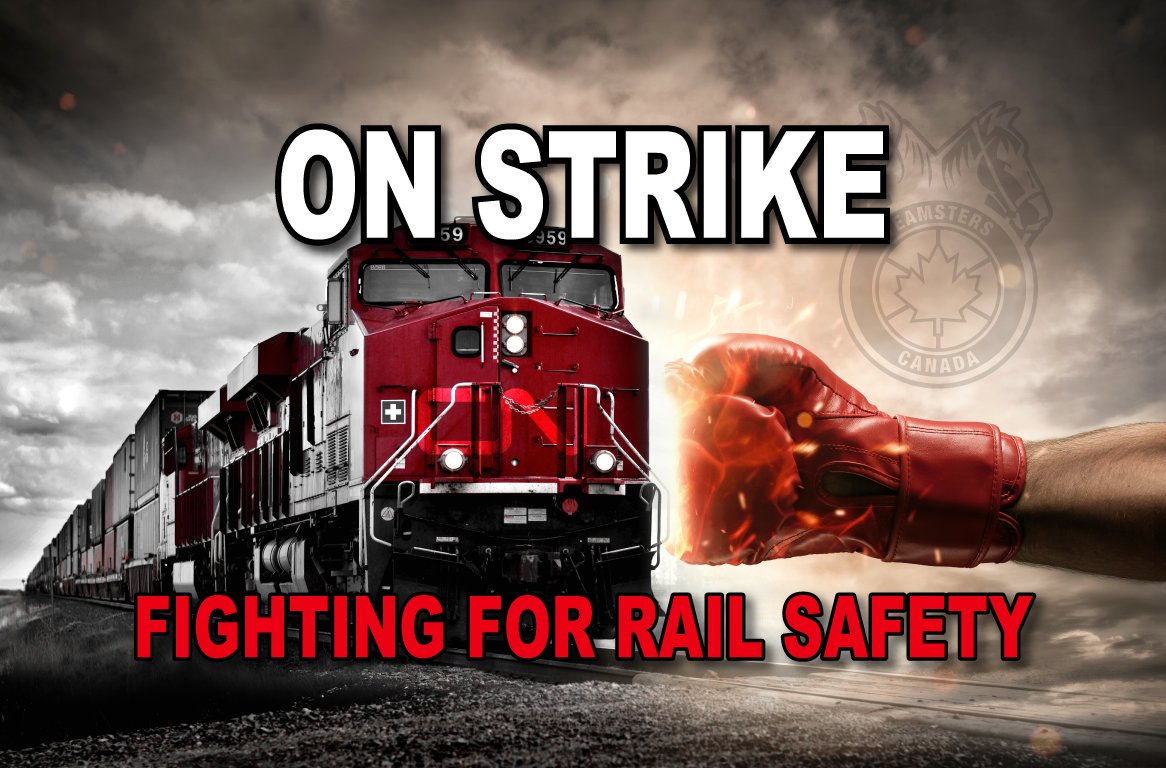 Conductors, trainperson and yard workers at #CN are now officially ON #STRIKE! @CNRailway #CN #cdnpoli #cdnecon #canlab #Canada