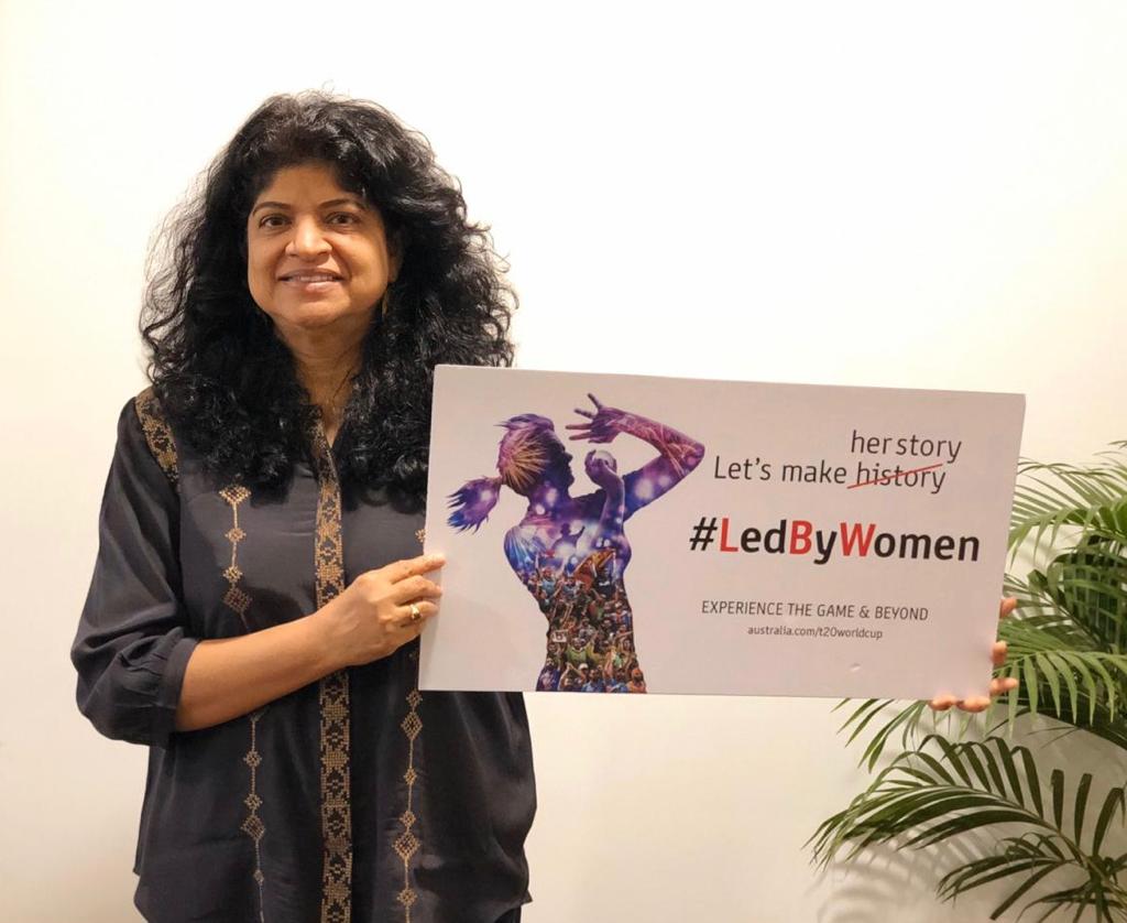 From scoring boundaries to breaking them. #T20WorldCup in Australia #LedByWomen. Just 100 days to go ! #seeaustralia @NishantKashikar @mtata0503 @RajivMathrani @mandybedi @prietyzintareal @RBalwani @punithaarumugam @ #rekhasharma