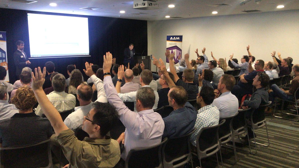 AAMGroup's tweet photo. After touring to five different states we have finally reached our last destination (Brisbane) for #AAMLive.
This sunny state surely doesn’t disappoint, as we have more than 60 people in the room right now, eager to hear about the latest updates and technology in @Geocortex.
#GIS https://t.co/IKq1sNL1rT