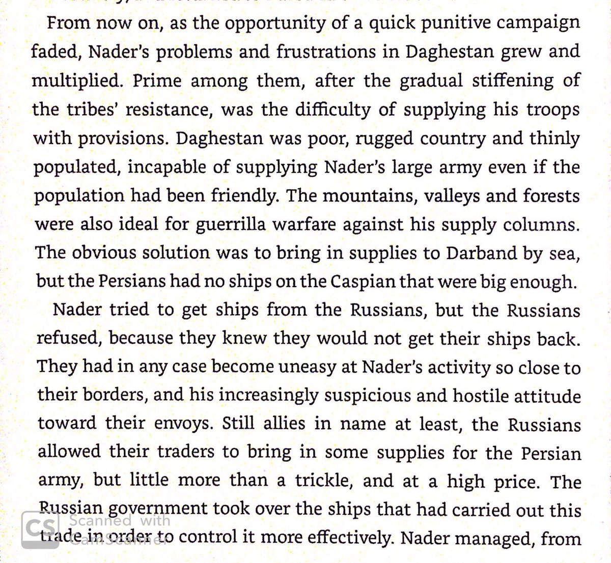 Campaigning in Dagestan was difficult- very mountainous, guerilla warfare, & uncooperative Russians. Even by mid-18th century, Russian ships dominated Caspian Sea trade.