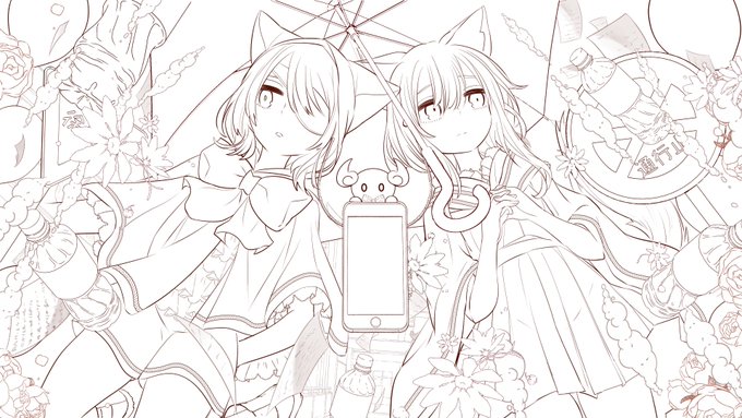 ご依頼で描かせて頂いているイラストの線画
これから少しずつ進めていきます 