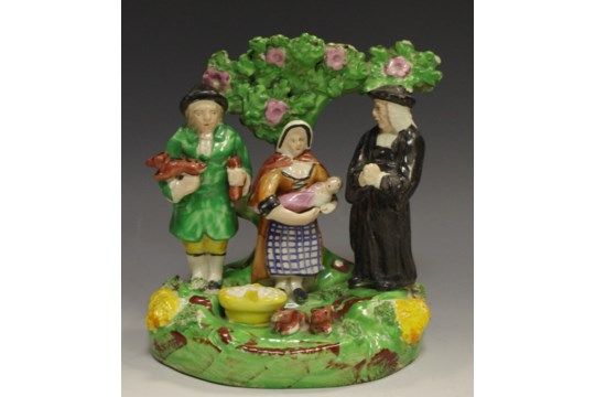 bamfordsauction's tweet image. Staffordshire flatbacks were designed for the mantelpiece so were only decorated on the sides and front, this is one in our auction tomorrow @bamfordsauction see more here buff.ly/32YRGFj

#ceramics #Staffordshire #flatbacks #pottery #auction #antique #vintage