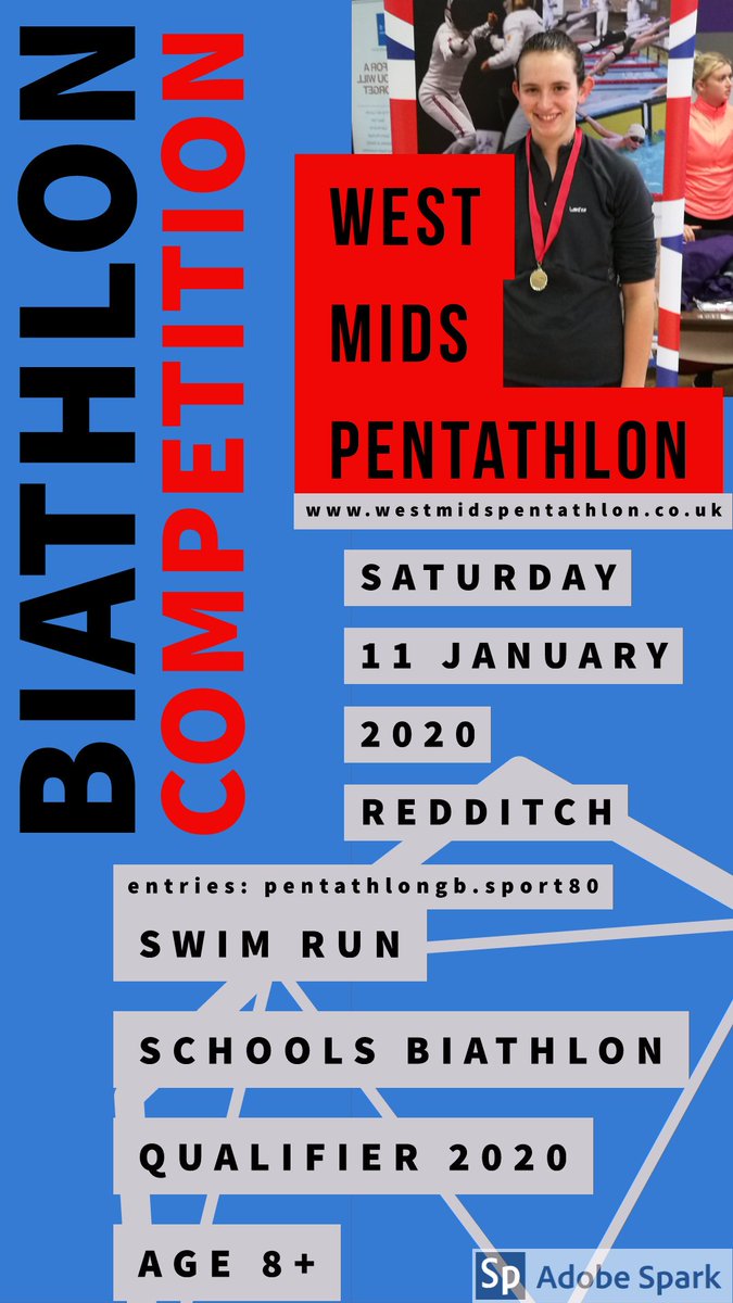 Regional qualifier to SCHOOLS BIATHLON 2020 January 11 Redditch <a href="/AbbeySSC/">Abbey Stadium Sports Centre</a> entries now open pentathlongb.sport80.com/login