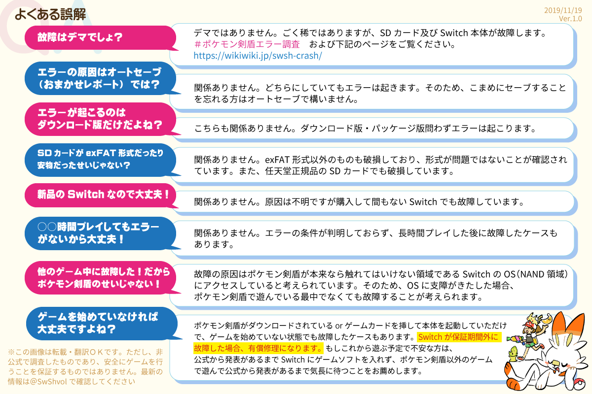 有志による ポケモン剣盾エラー調査 の調査結果 Togetter