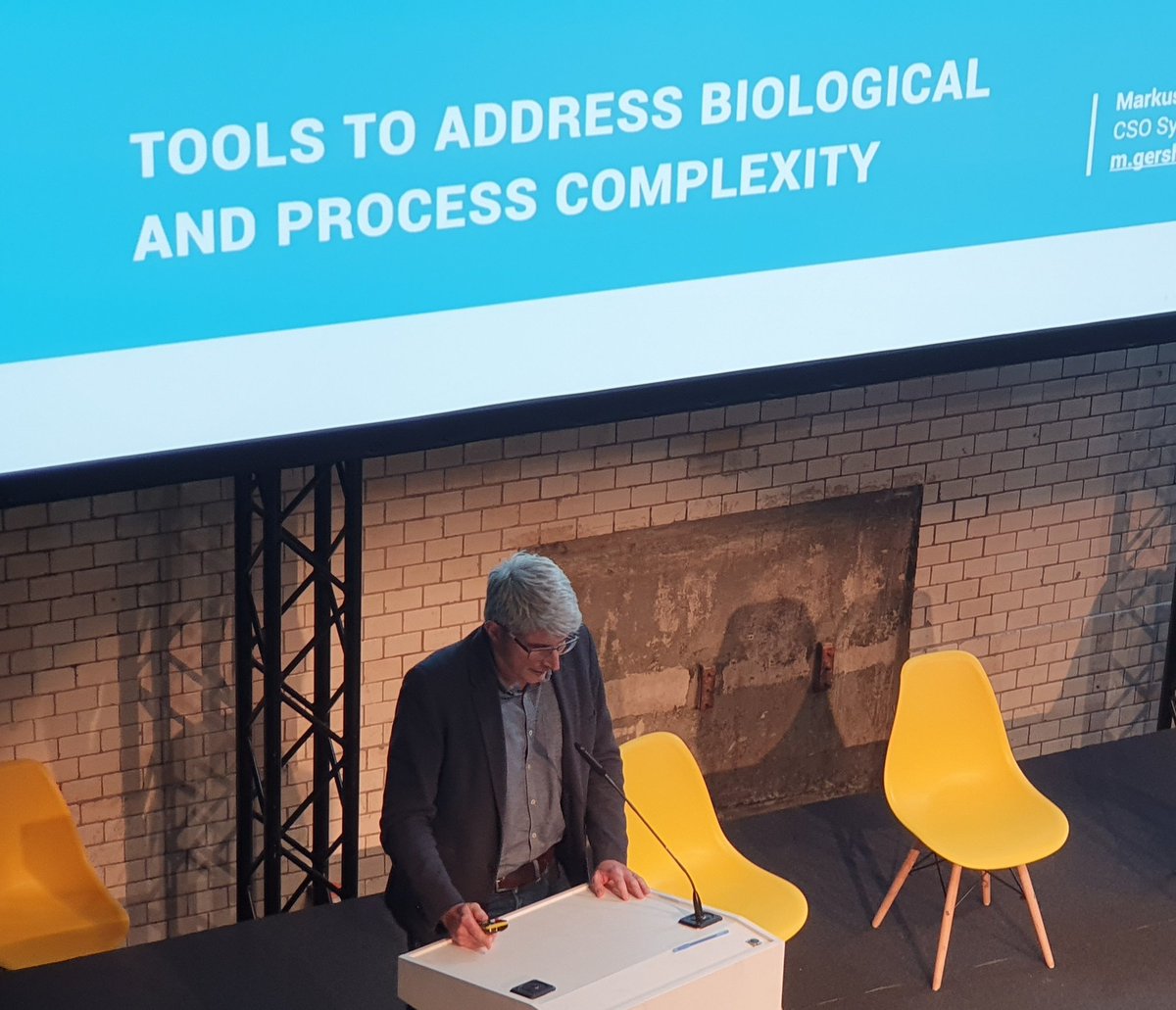 joskob's tweet photo. Solving biology complexity through @synthace software solutions explained by @markusgershater #SYNBIOMARKETS19 @SofinnovaParis company https://t.co/nXQmdYUV6Q