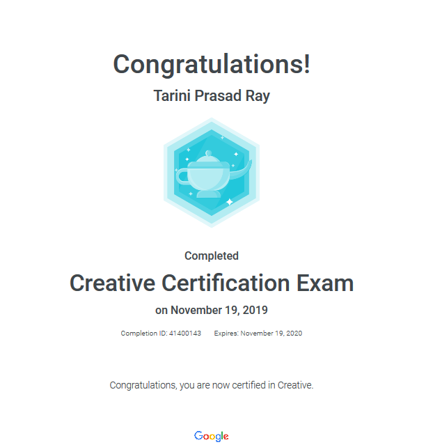 rahultpray's tweet photo. 🏆Successfully Completed Certification for
✅ Display &amp; Video 360
✅ Creative Certification Exam
✅ Search Ads 360
✅ Campaign Manager
Certificate Link 👇
🌎 https://t.co/tDK0Gx3rEr
🌎 https://t.co/iR6L92FwLM
🌎 https://t.co/8pqOjumjUK
🌎 https://t.co/OOT0XNgepD https://t.co/QAXEeHCMpg