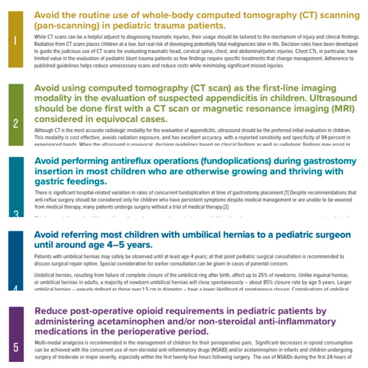 IU_PedSurg's tweet photo. The @AmerAcadPeds & @ABIMFoundation published new #ChoosingWisely recommendations for #PedSurg. We compiled them below and are happy to say these recs are already practiced @RileyChildrens Hospital! https://t.co/FoKq01dPbY @Me4Ped @APSASurgeons https://t.co/bLKbWB69O0