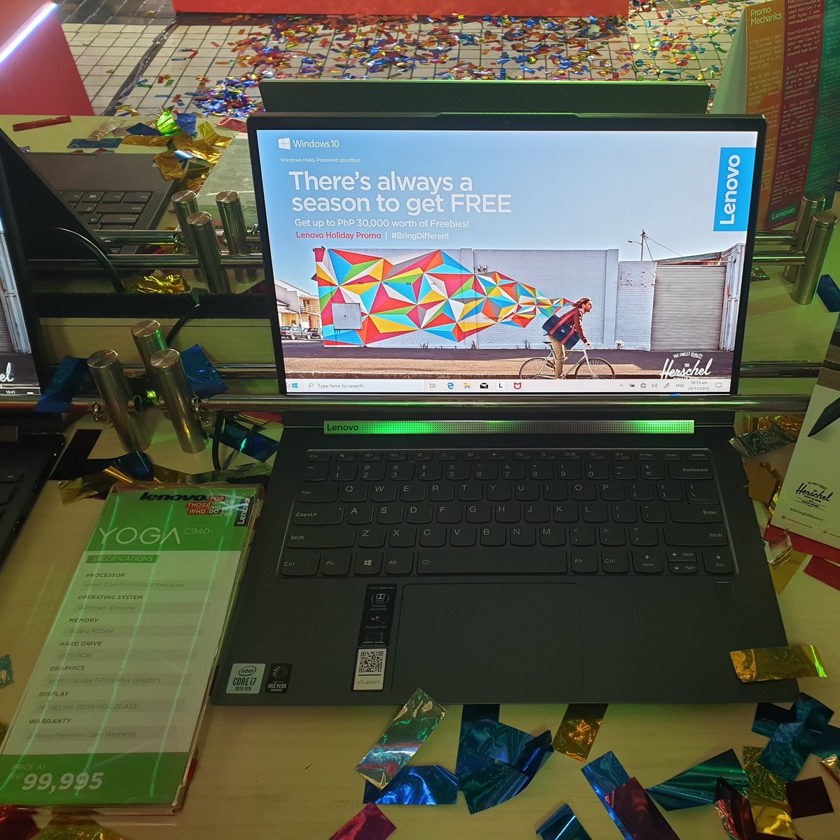 TeknoGadyet's tweet photo. The Lenovo Yoga C940 flashes sleek design, powerful internals, long battery life, and fingerprint security!
Yours for only Php99,995!!
Get yours this holiday season and get free Herschel e-vouchers!!!
#BringDifferent #LenovoPhilippines #SportYourGame
@LenovoPhils https://t.co/foNcNNaADd