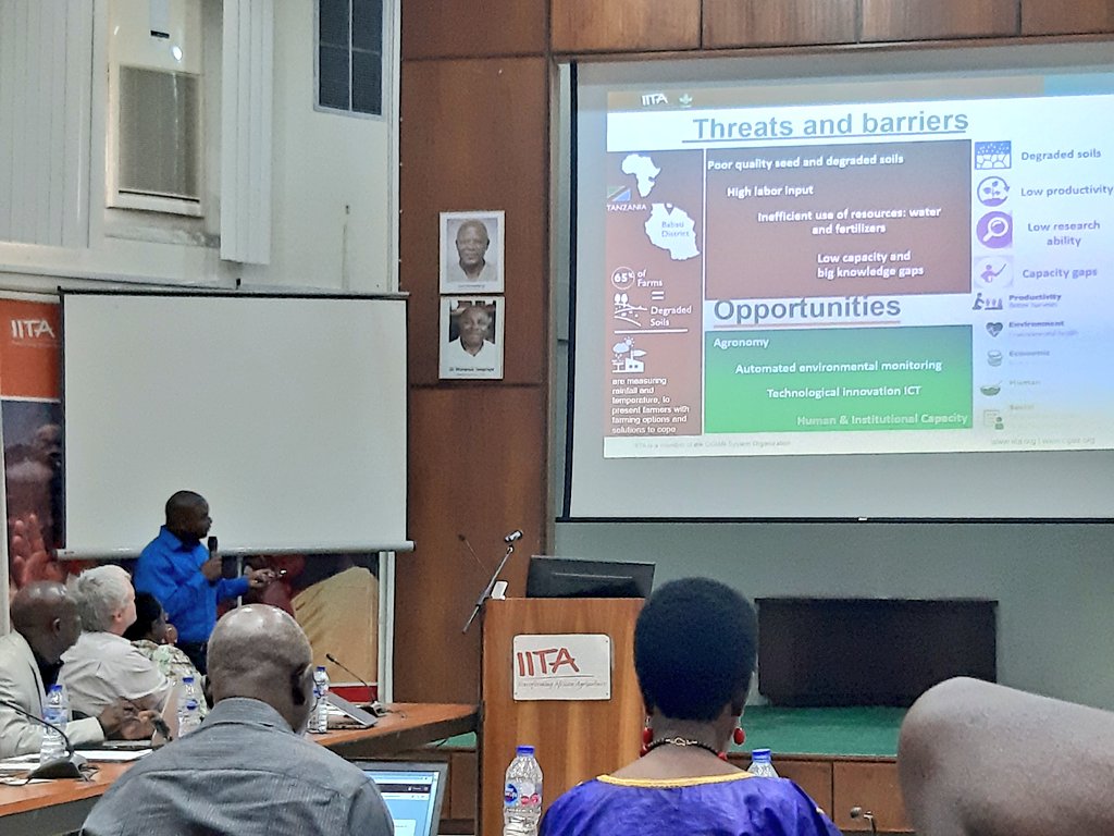 Now we've shifted to Natural Resources Management <a href="/IITA_CGIAR/">IITA</a>. First is Fred Kizito working with <a href="/USAID/">USAID</a> funded AfricaRISING project to sustainability intensify #agriculture production without compromising environmental &amp; social aspects. #r4dweek19 #IITAR4D
