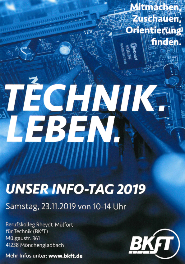 StadtMG's tweet photo. Technik zum Zuschauen, Anfassen & Mitmachen🔌🔬
Das gibt es am Samstag beim Info-Tag des Berufskollegs Rheydt-Mülfort für Technik ➡️Mehr Info´s hier: https://t.co/bmB4CKy33T
#TechnikLeben #BKfT #InfoTag #TagderoffenenTür https://t.co/AdIfuhlqHI