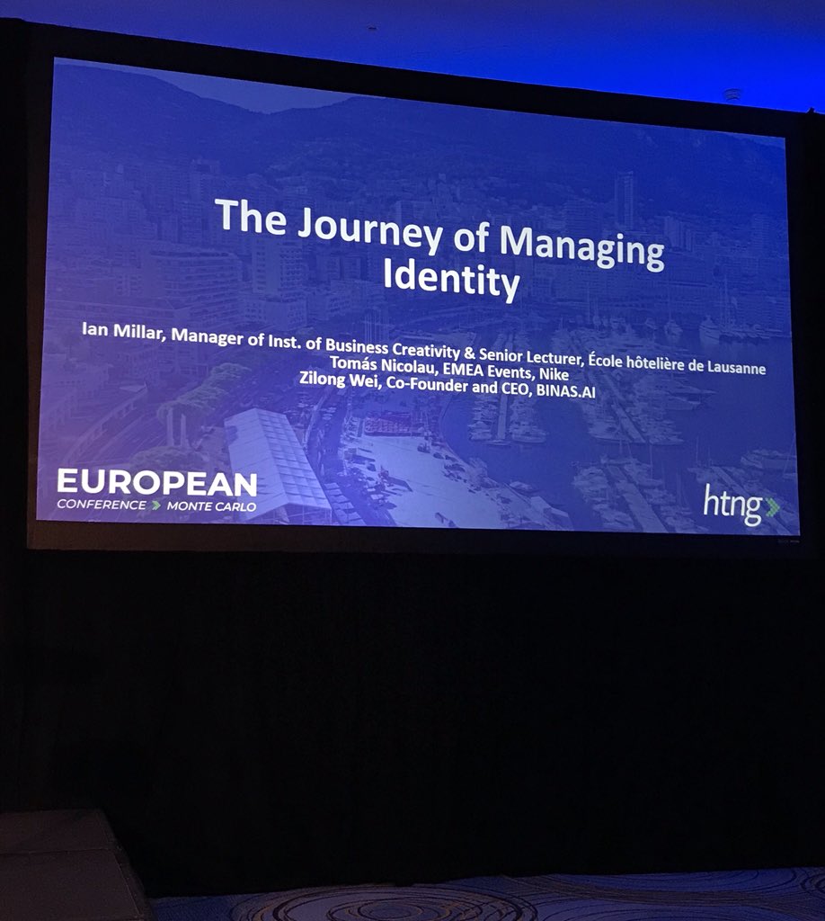 thetechmove's tweet image. The Journey of Managing Identity: fascinating research on #FacialRecognition and #facialdetection and their value to #Hospitality - presented by @EHLnews Ian Millar, Tomás Nicolas and Zilong Wei @htng #htng