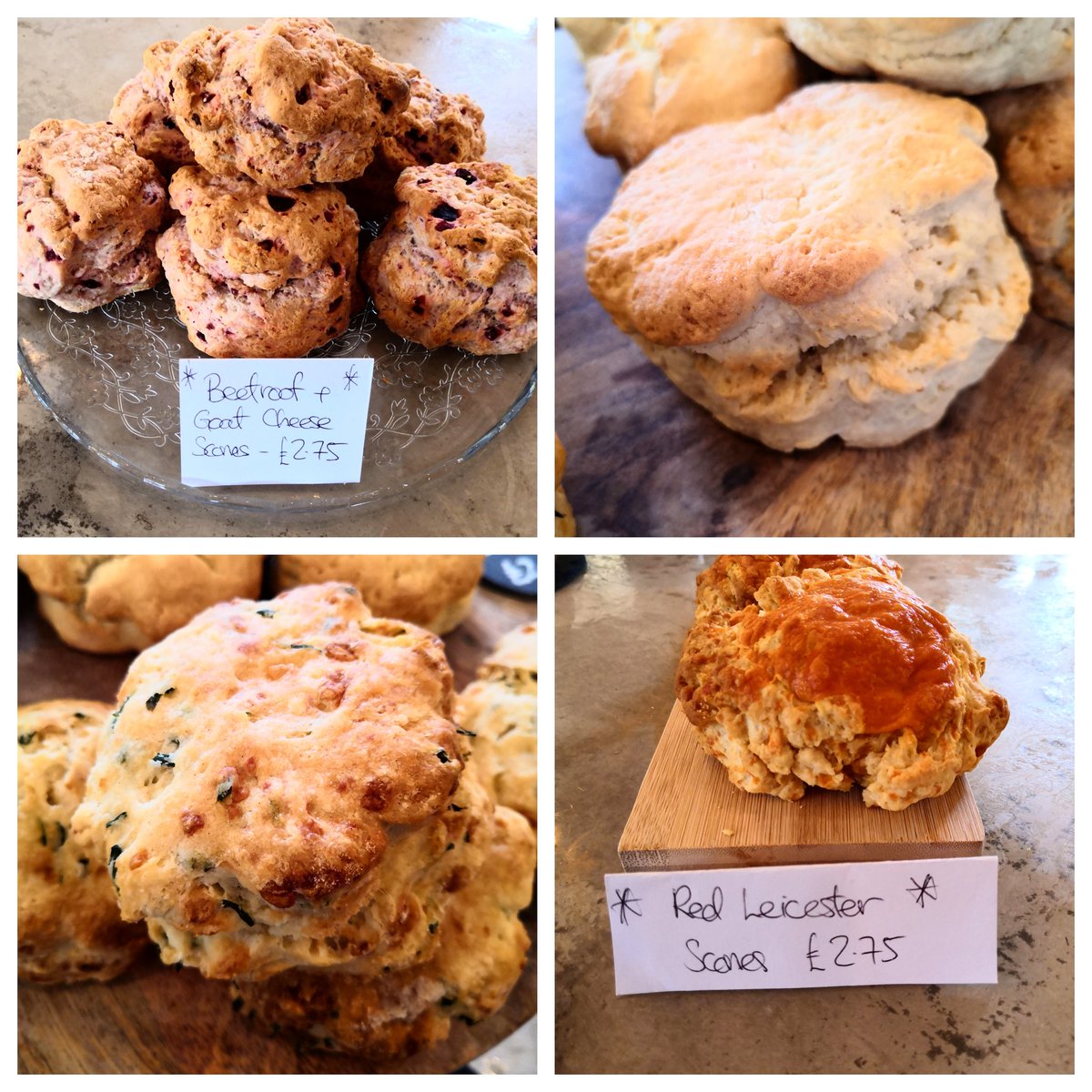 We have four varieties of scones today - why not try the beetroot &amp; goat cheese? Just heavenly! 😋

#scones #feltcafebrimscombe  #cotswoldcafe