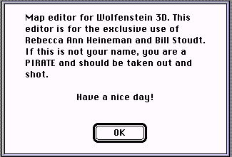 burgerbecky's tweet photo. This is the dialog box for the in-house Wolfenstein 3D Mac / Apple IIgs / SNES / 3DO map editor. I made it quite clear it wasn't for public consumption... Or, maybe it will be? https://t.co/O3UCo3yxG3