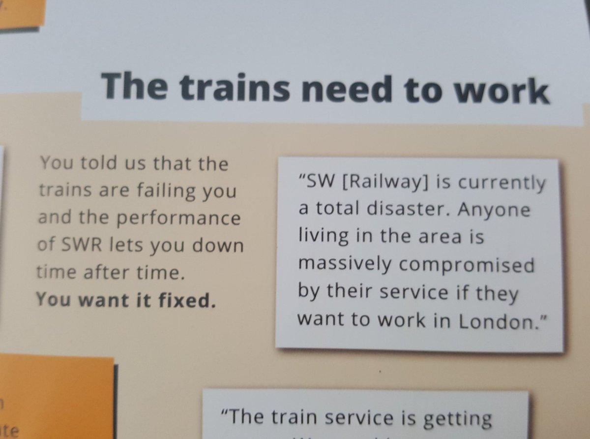 Bringbacksouth1's tweet photo. #LibDems handing out leaflets at #Hersham today... hit the nail on the  head with this..@DominicRaab has done nothing to address the decline of services on #SWR.  I'm not a natural libdem voter but between this and #brexit you might just get my vote.. https://t.co/vdStCJBdNG