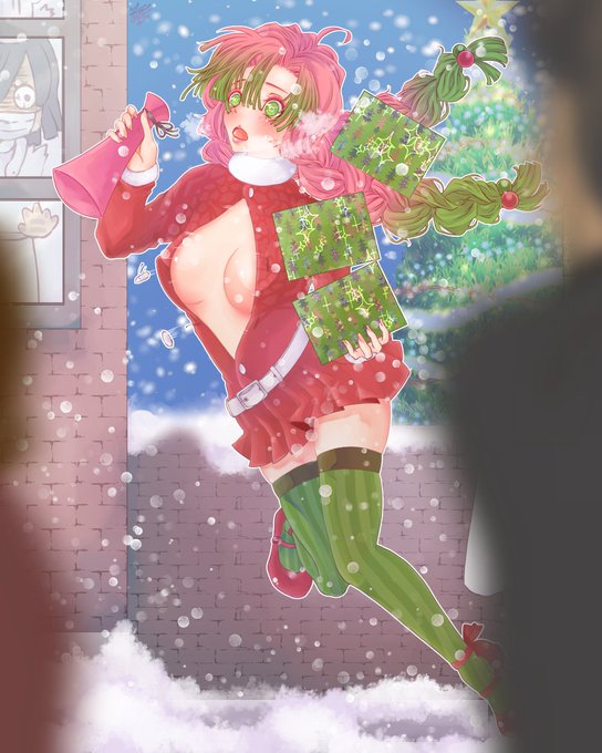 小華和サク＊お絵描き垢さんがTwitterに投稿した甘露寺蜜璃(鬼滅の刃)のイラスト。