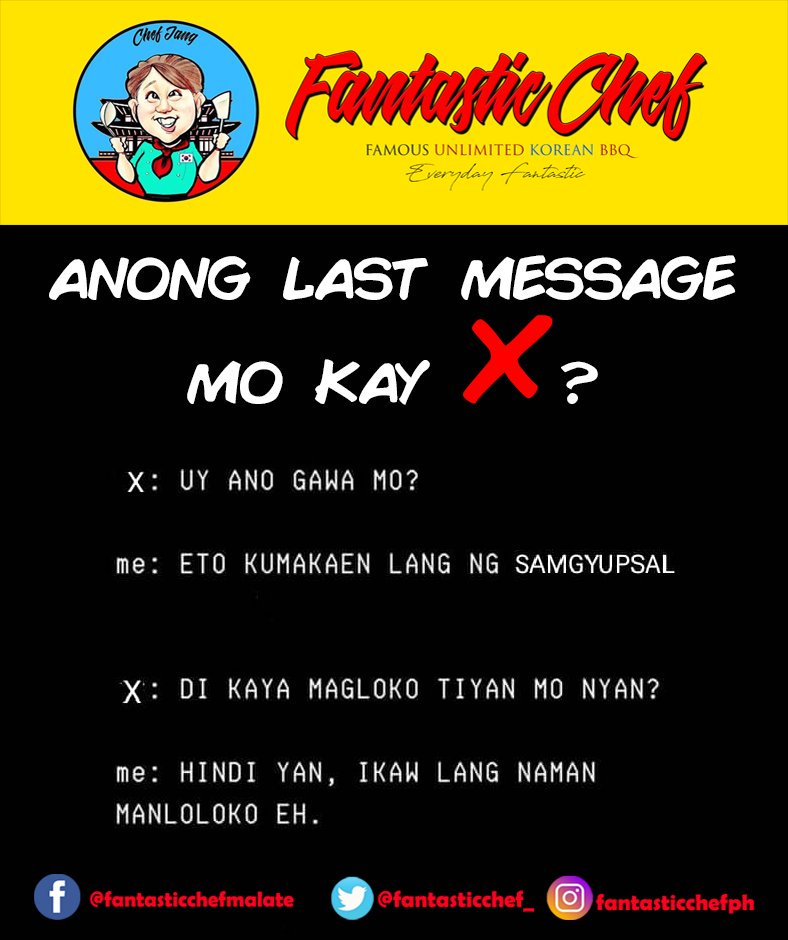 FantasticChef_'s tweet photo. MAY X KA BA? HINDI JOWA! KUNDI "X" SA PANGALAN.

HERE’S ANOTHER SURPRISE WE PREPARE FOR YOU!

ALL NAMES WITH LETTER “X” WILL BE GIVEN A FREE MEAL!

Please Like and Follow our Social Media Accounts for updates and promos
FACEBOOK: @fantasticchefmalate
INSTAGRAM: @fantasticchefph https://t.co/tZ7AmEGGwH