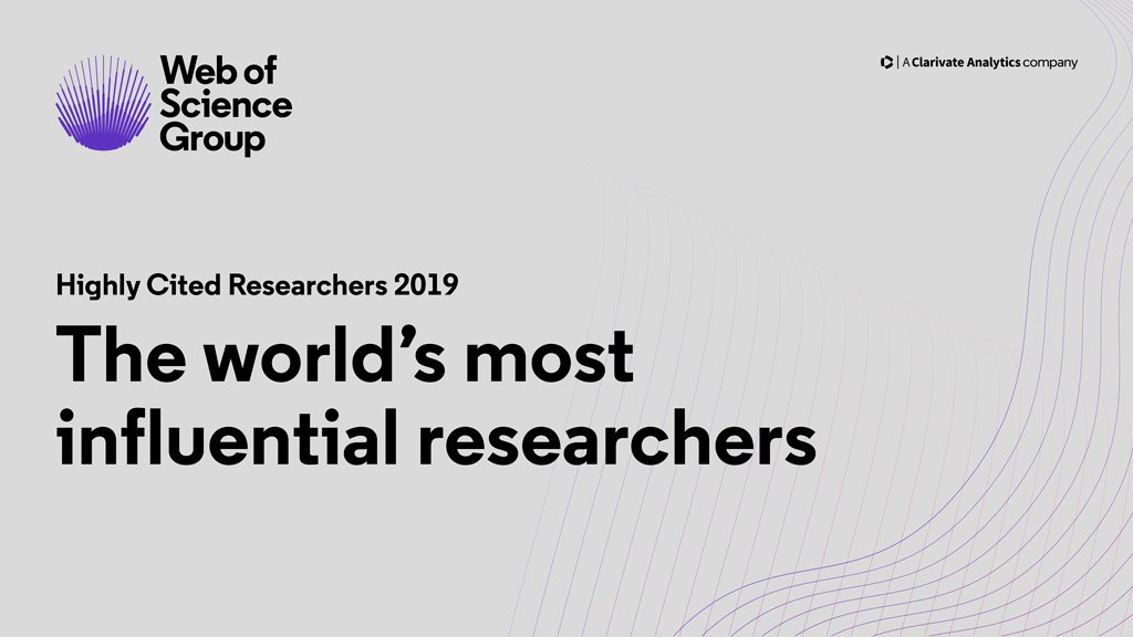 The @WebofScience group's #HighlyCitedResearchers 2019 list, representing 1,200+ institutions in over 60 countries, is live! Explore the methodology behind the list, check out key findings and more: bit.ly/2rXNZmu   

#HighlyCited2019 #InstituteSciInfo #ecrchat #phdlife