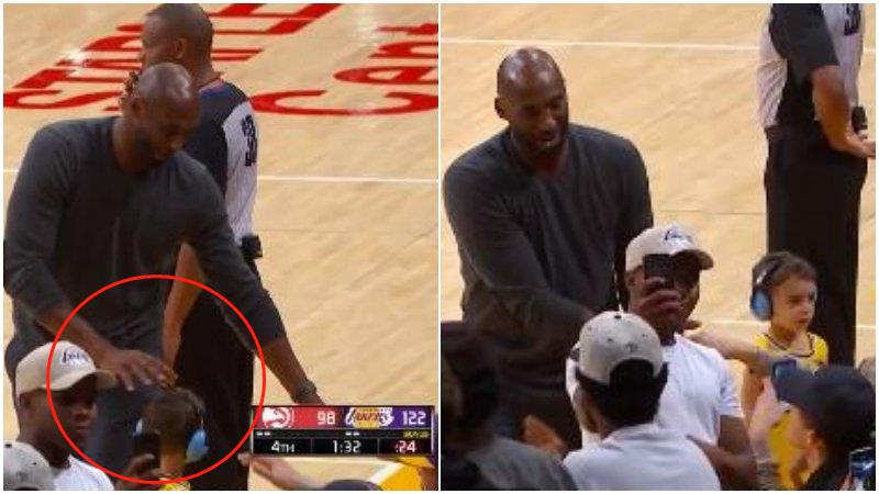 4中0！Kobe離場前摸了一下小男孩的頭，球迷：老大是不是想生兒子了？-黑特籃球-NBA新聞影音圖片分享社區