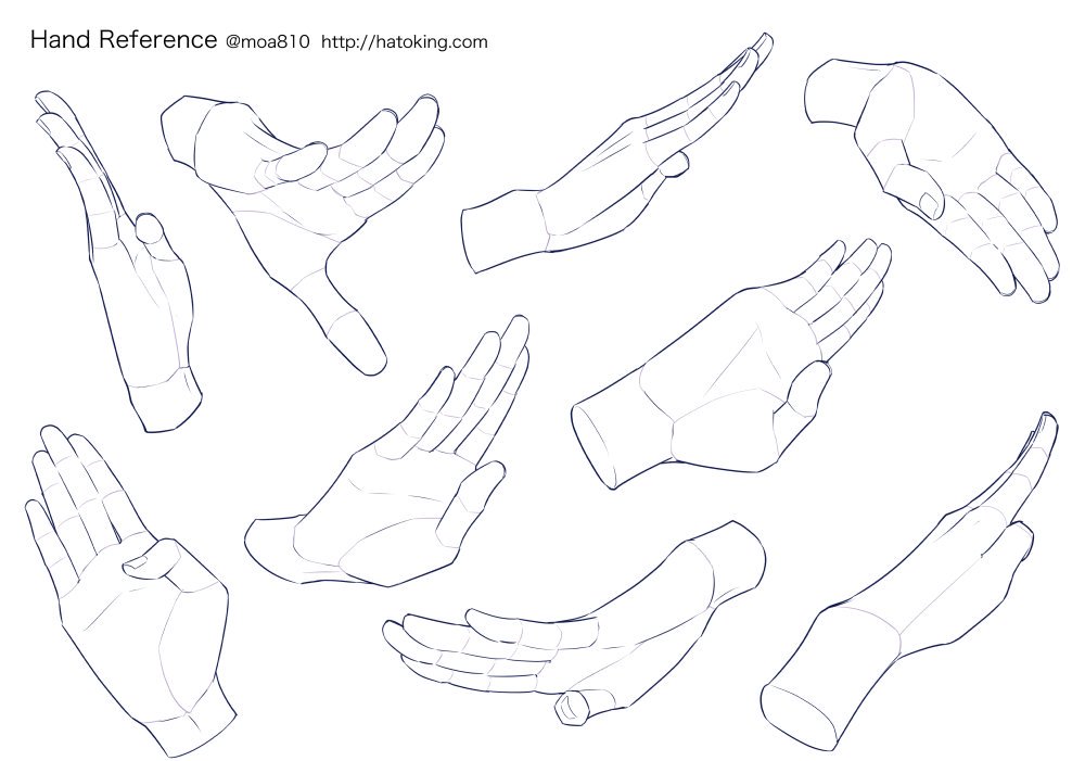 Moa お知らせ トレスokな手のイラスト資料集に ハート Heart Shape を追加しました Hand Refs For Artists T Co wjw0jtjn