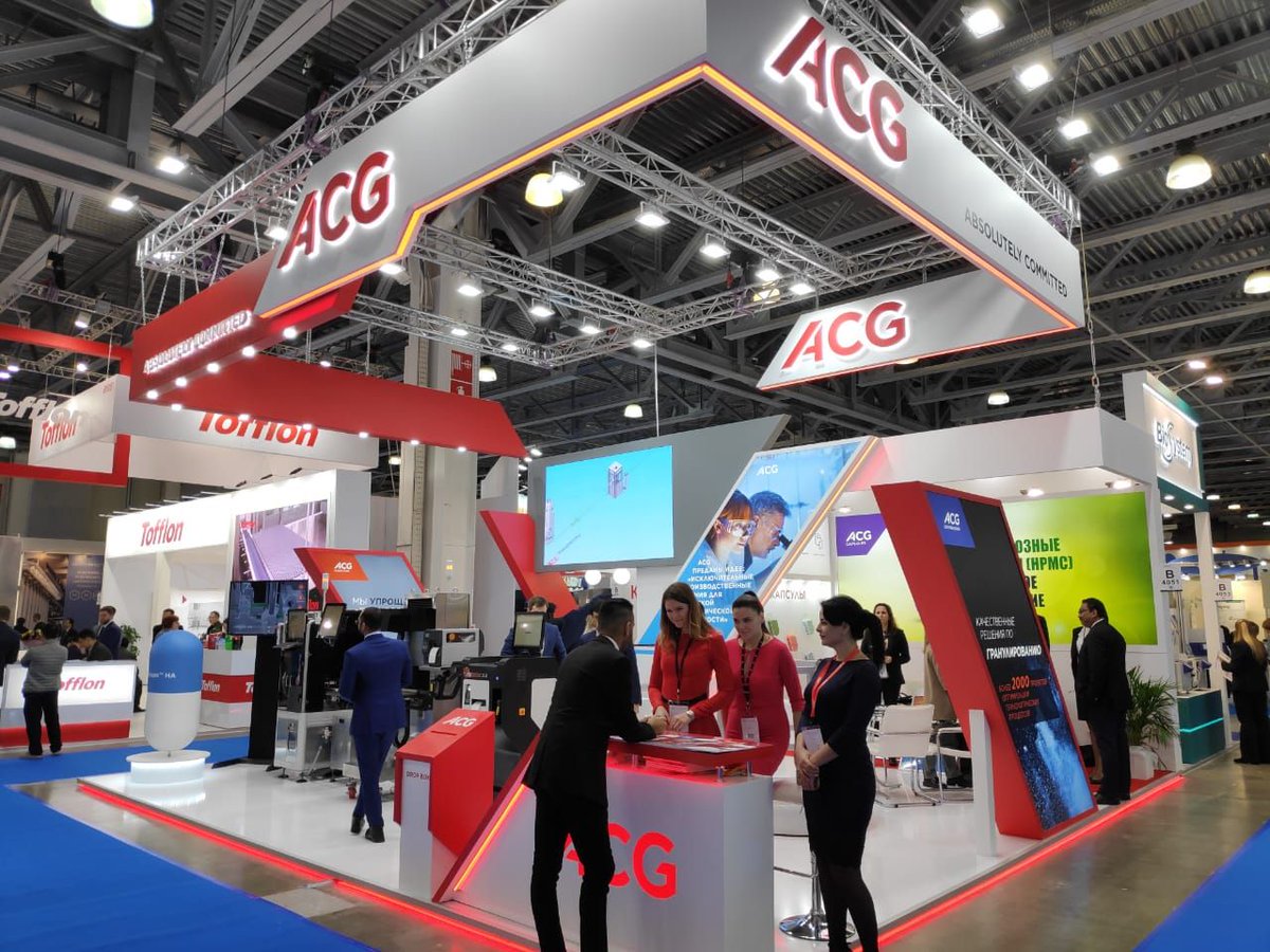 ACGWorld's tweet photo. And we're off with the first day at Pharmtech Russia 2019. Visit us at Booth B4051 to discuss all your pharma manufacturing needs. #pharmaceuticals #pharma #pharmtech #pharmtech2019 #ACGCapsules #ACGEengineering #ACGInspection #ACGFilmsandFoils https://t.co/RRj1Qttpan