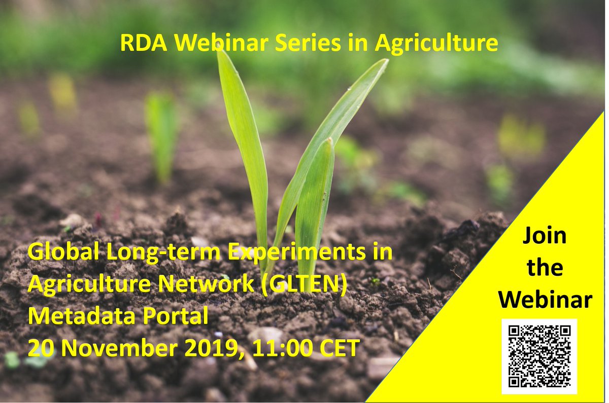 FAO AIMS (@faoaims) on Twitter photo Join the webinar tomorrow on <a href="/AgGlten/">glten_ag</a> #Metadata Portal, with @RichardJOstler, <a href="/Rothamsted/">Rothamsted Research</a>
⏰ 20 November, 11:00 CET
This is part of the #RDA Webinar Series in #Agriculture
Learn more here 👉bit.ly/34OYLcF Join the webinar tomorrow on <a href="/AgGlten/">glten_ag</a> #Metadata Portal, with @RichardJOstler, <a href="/Rothamsted/">Rothamsted Research</a>
⏰ 20 November, 11:00 CET
This is part of the #RDA Webinar Series in #Agriculture
Learn more here 👉bit.ly/34OYLcF