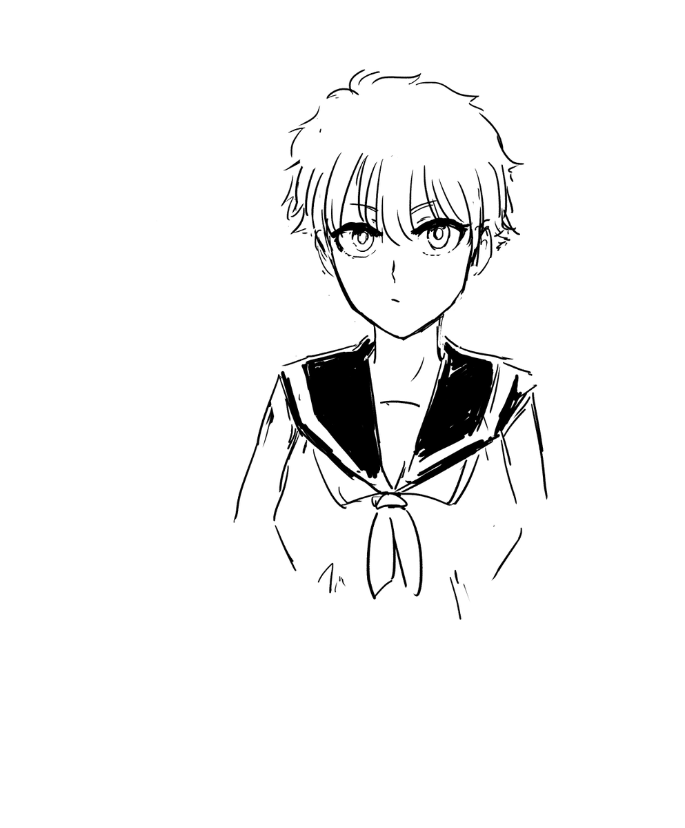 顔の描き方どうするかって話だからとはいえ体の描き方がおざなりすぎるのはどうかと我ながら思う 