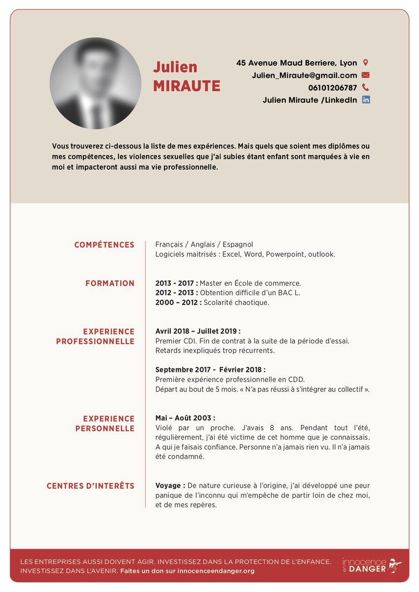 innocencedanger's tweet photo. Avez-vous déjà reçu une #LettreDeDémotivation ? Cette lettre de démotivation a été envoyée aux plus grandes #entreprises françaises pour rappeler que les entreprises aussi doivent agir pour la protection de l' #enfance. Investissez dans l'avenir sur https://t.co/V0n4jhO3QT https://t.co/6vfVMjeCQR