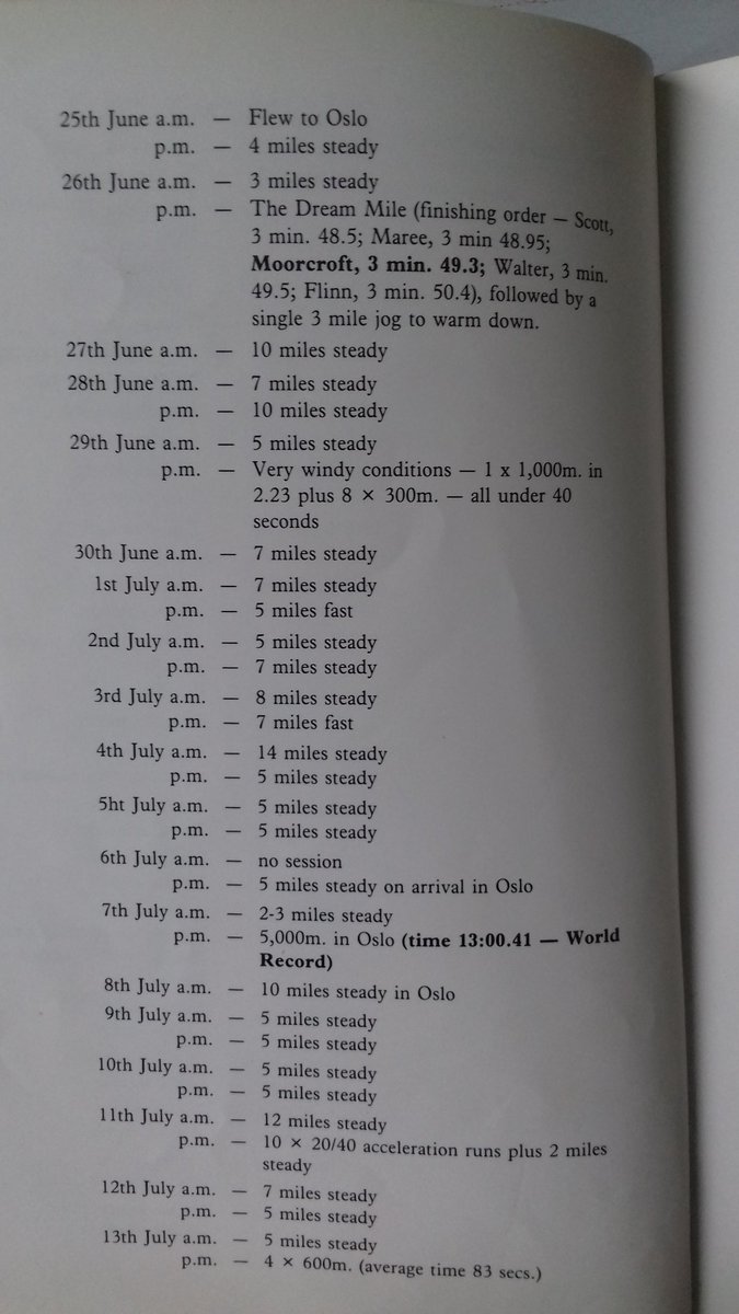 AndyRenfree's tweet photo. David Moorcrofts training, summer 1982. Not exactly a low volume high intensity taper https://t.co/mx2qiTgTyr