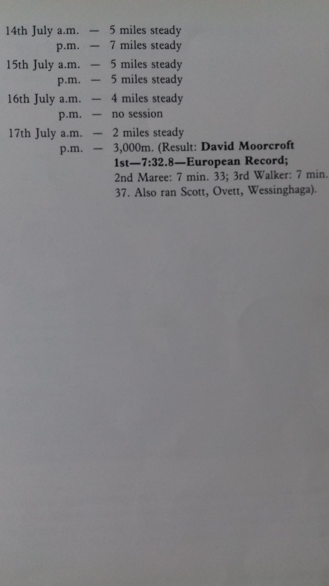 AndyRenfree's tweet photo. David Moorcrofts training, summer 1982. Not exactly a low volume high intensity taper https://t.co/mx2qiTgTyr
