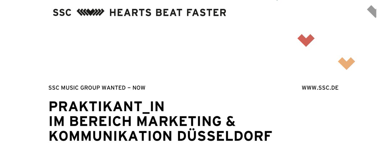 Help wanted! Marketing-Praktikum bei SSC u.a. für 
<a href="/NewFallFestival/">New Fall Festival</a>, #Parklife, #RheinKonzerte und #PONG - Popkultur &amp; Gastro: ssc-group.net/wp-content/upl…