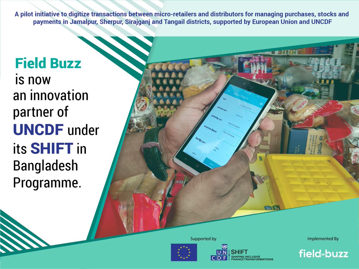 Proud to be partnering with @UNCDFSHIFT  uncdf.org/shift in Bangladesh to pilot digitization with micro-retailers and reveal their creditworthiness for financing partners.