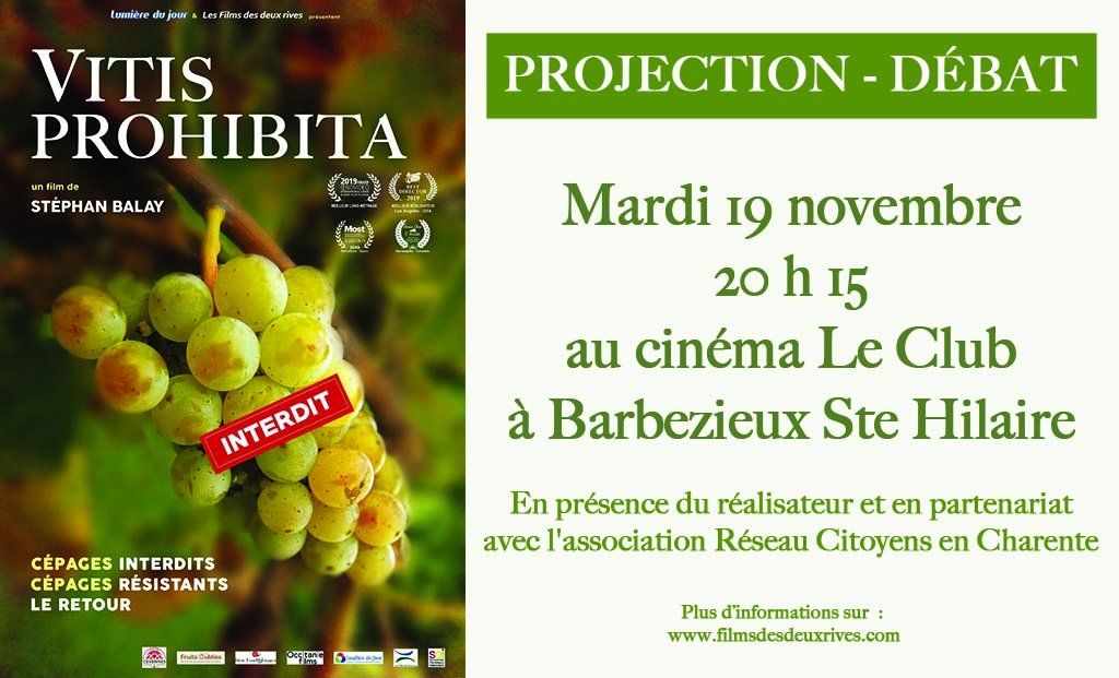 #VitisProhibita et son réalisateur à #Barbezieux !