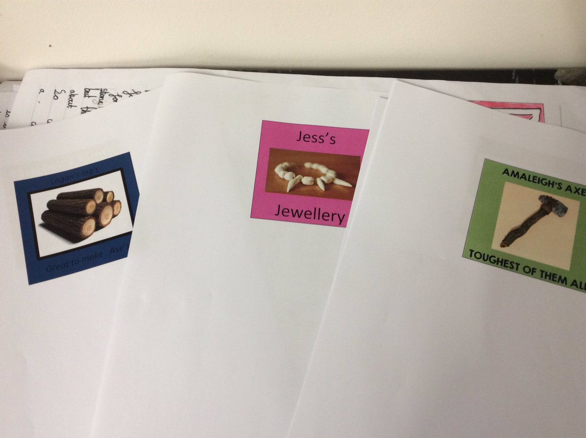 Nice to see some cross curricular use of technology in Y3 Topic. Looks like the chn have been creating stone age adverts using images and textin MS Word.