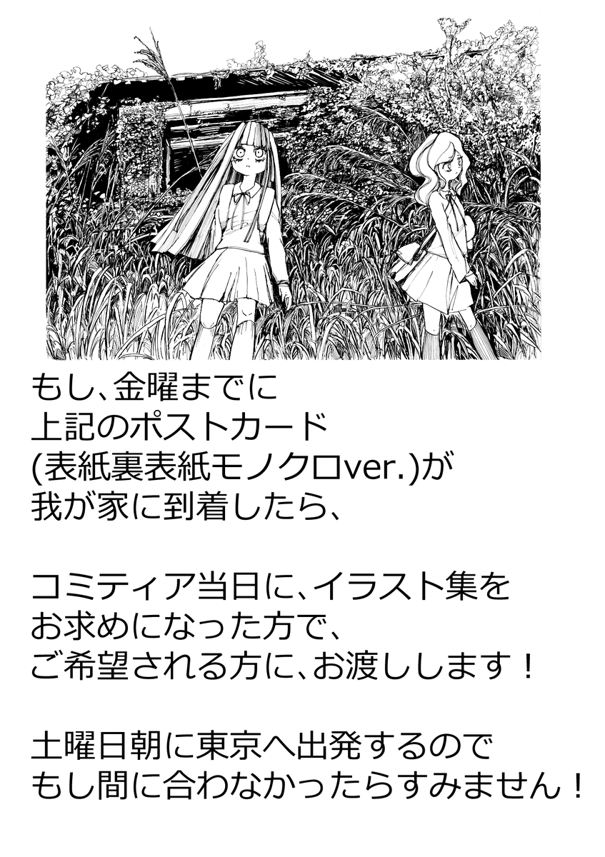 新刊イラスト本 表表紙裏表紙 モノクロver 加筆修正をしてスキャンした 知の漫画 新刊イラスト本 表表紙裏表紙 モノクロver 加筆修正をしてスキャンした 知の漫画