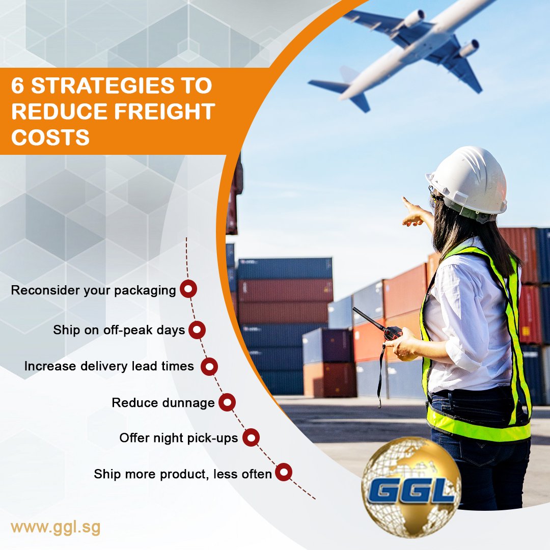6 STRATEGIES TO REDUCE FREIGHT COSTS
✅ Reconsider your packaging
✅ Ship on off-peak days
✅ Increase delivery lead times
✅ Reduce dunnage
✅ Offer night pick-ups
✅ Ship more product, less often
Web: ggl.sg
#AirFreight #OceanFreight #NVOCC