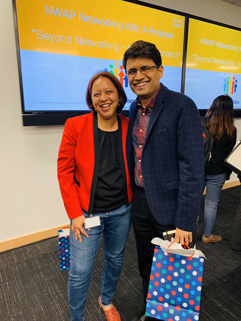 nwap_sv's tweet photo. “For Purposeful networking and making authentic connections we need to ask ourselves ‘What is my value proposition? How can I help others?’” Rama Oruganti, General Manager #HPInc, inspiring 100+ men and #WomenInTech at #WomenOfCisco #SJC hosted #nwap_sv event. https://t.co/OHAU3bn7SY