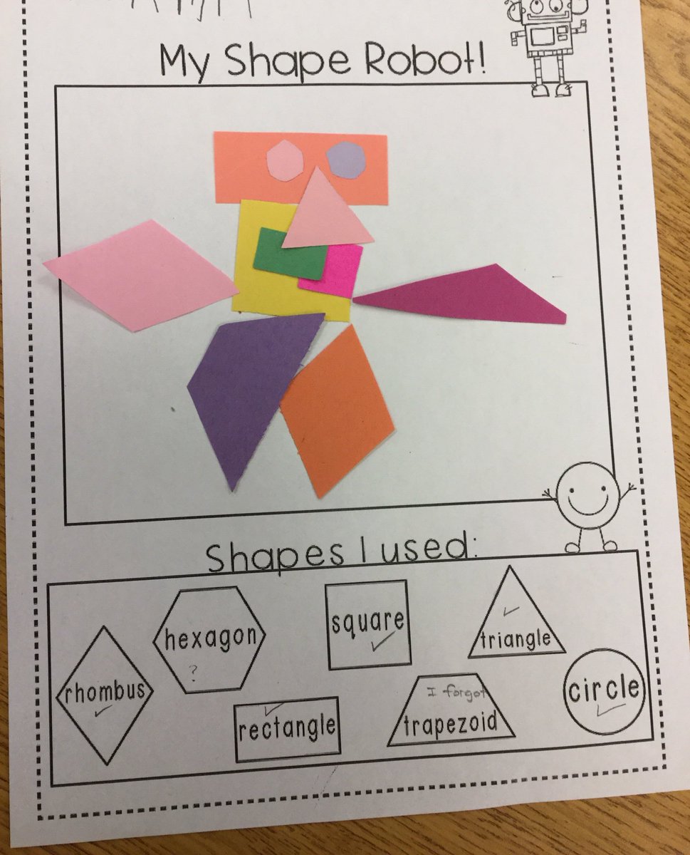 MrsCISmith2's tweet photo. They’re creating pictures with 2D shapes. https://t.co/BsXNgMz9Qv